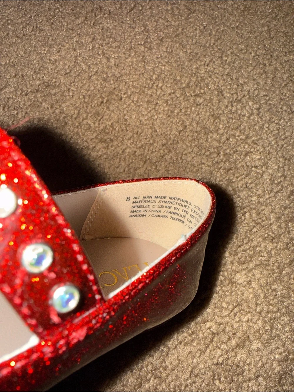 The Children's Place Red Glitter Mary Jane Flats with Pearl Strap